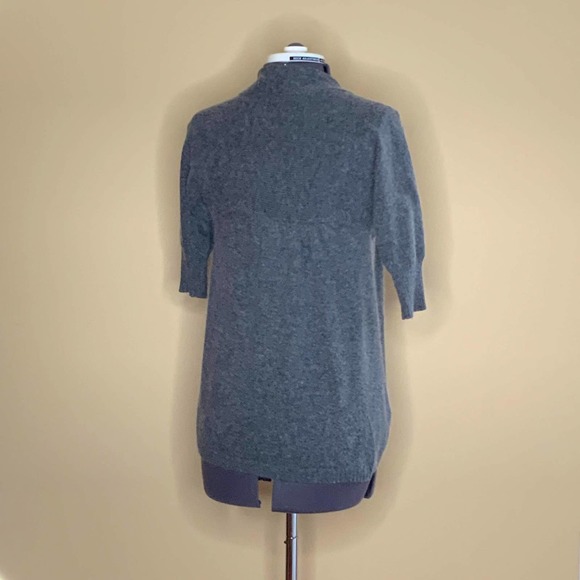 BCBGMAXAZRIA Marbled Gray Drape Open Sweater - Picture 6 of 7